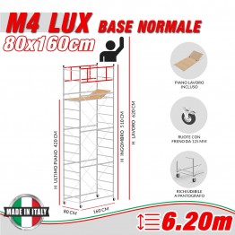 Trabattello M4 LUX base normale (h lavoro 6,20 m)