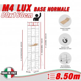 Trabattello M4 LUX base normale (h lavoro 8,50 m)