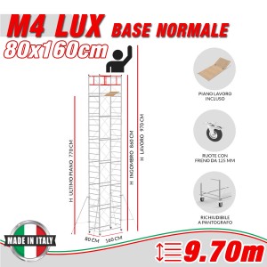 Trabattello M4 LUX base normale (h lavoro 9,70 m)