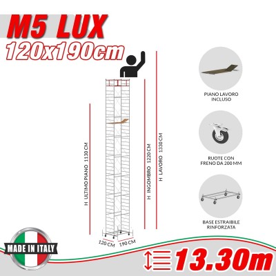 Trabattello M5 LUX (h lavoro 13,30 m)