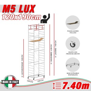 Trabattello M5 LUX (h lavoro 7,40 m)