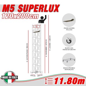 Trabattello M5 SUPERLUX (h lavoro 11,80 m)