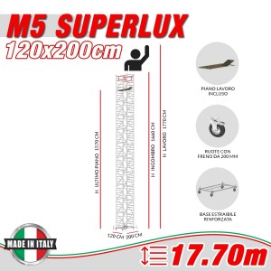 Trabattello M5 SUPERLUX (h lavoro 17,70 m)