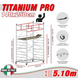 Trabattello TITANIUM PRO (h lavoro 5,10 m)
